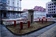 klassizistische Brunnen am Haugerkirchplatz in der Umbauphase